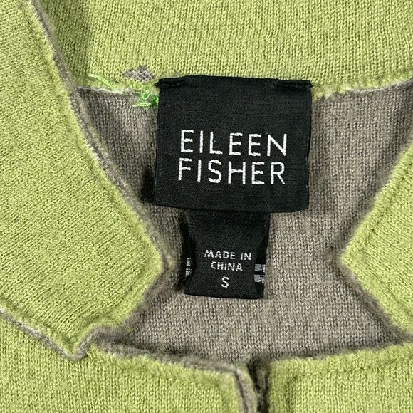 Eileen Fisher Merino Wool Blazer Style Jacket Womens Small Green - Picture 7 of 8